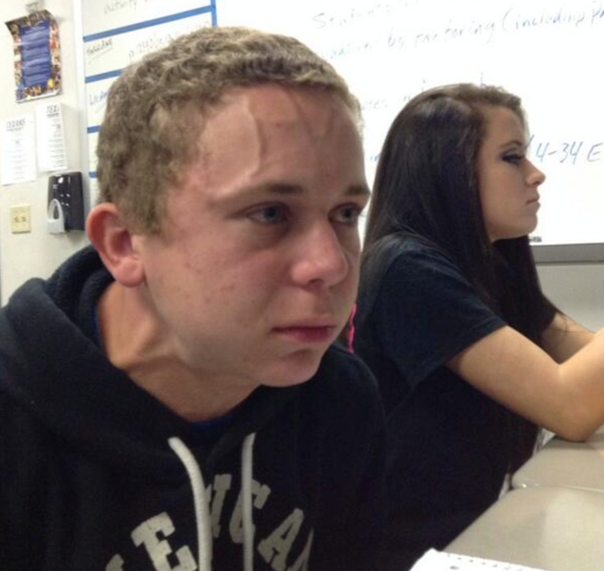 Michael McGee in his famous meme.  Twitter picture of Syrian Kid